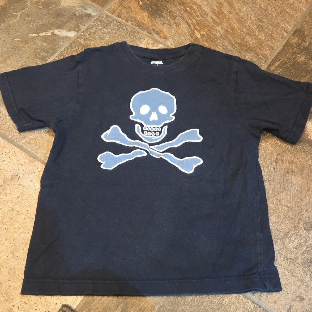 Gymboree Navy Tee with Light Blue Skull & Crossbones